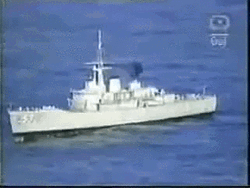 Warship Hit By Torpedo
