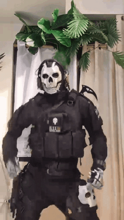 Warzone Ghost Cosplay Dancing GIF