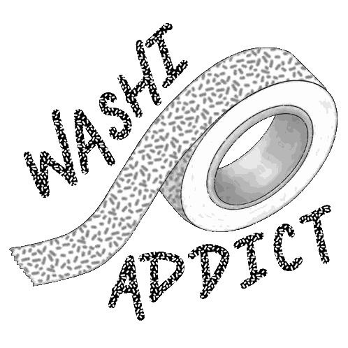 Washi Tape Roll Saying Washi Addict Sticker