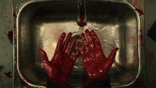 Washing Hands Full Of Blood GIF