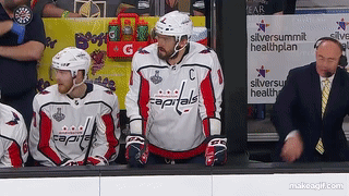 Washington Capitals Hockey Players Sitting