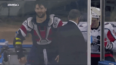 Washington Capitals Hockey Players Sitting On Bench GIF