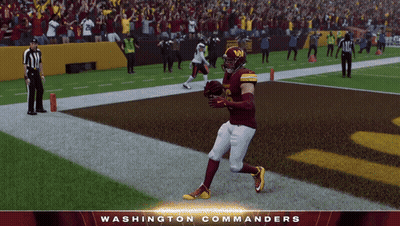 Washington Commanders Player Running With Ball GIF