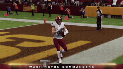 Washington Commanders Player Running With Ball GIF