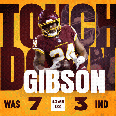 Washington Football Player Holding Football GIF
