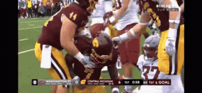 Washington Vs Central Michigan Football On CBS GIF