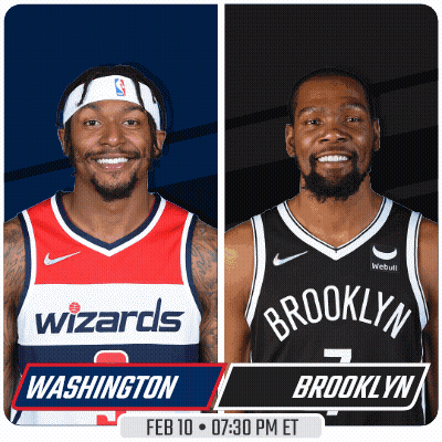 Washington Wizards Vs Brooklyn Nets February 10 7:30 PM ET GIF