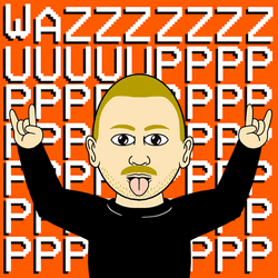 Wassup Cartoon Man Hands Up Tongue Out GIF