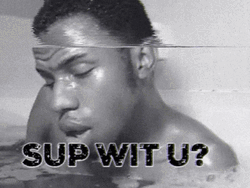 Wassup Glitchy Black Man Hot Tub GIF