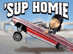 Wassup Homie Lowrider Car Bouncing Animation GIF