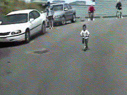 Wasted Kid Scooter Fall GIF