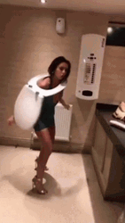 Wasted Lady Toilet Bowl Cover GIF