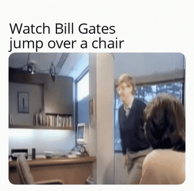 Watch Bill Gates Jump Over A Chair GIF