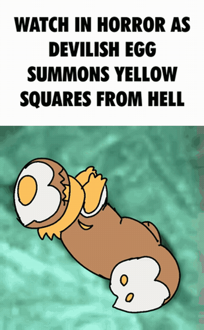 Watch In Horror Devilish Egg Summons Yellow Squares GIF