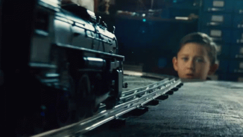Watching A Toy Train Young Sammy GIF