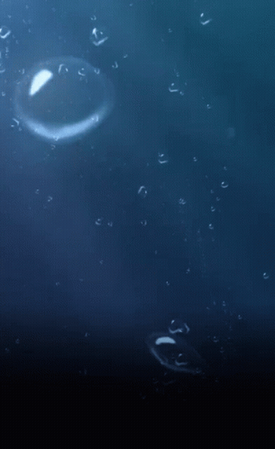 Water Bubbles Floating In Dark GIF