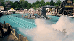 Water Coaster At Theme Park