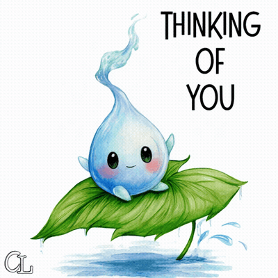 Water Drop On Leaf Thinking Of You GIF