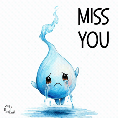 Water Drop Saying Miss You GIF