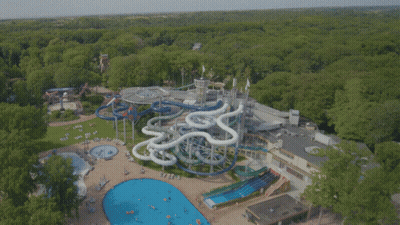 Water Park Aerial View Of Slides GIF
