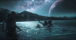 Water Playing Splash Night Sky GIF