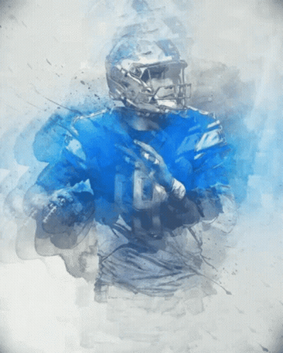 Watercolor Football Player Number 8 GIF