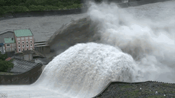 Waterfall Dam Overflow Flood Typhoon GIF