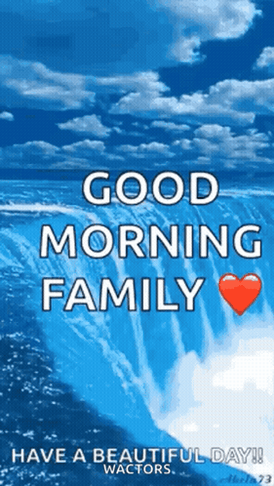 Waterfall Good Morning Family Beautiful Day GIF