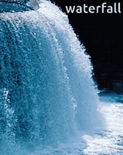 Waterfall Landscape With Word Waterfall GIF