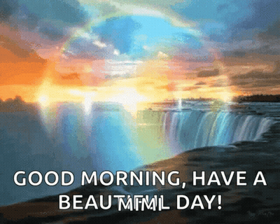Waterfall Painting Good Morning Have A Beautiful Day GIF