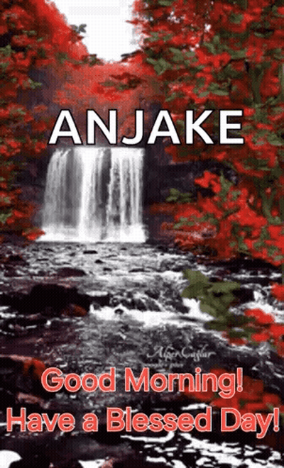 Waterfall Saying Good Morning Have A Blessed Day GIF