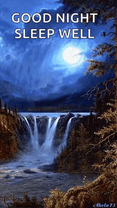 Waterfall Saying Good Night Sleep Well GIF