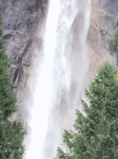 Waterfall Surrounded By Trees And Rocks GIF