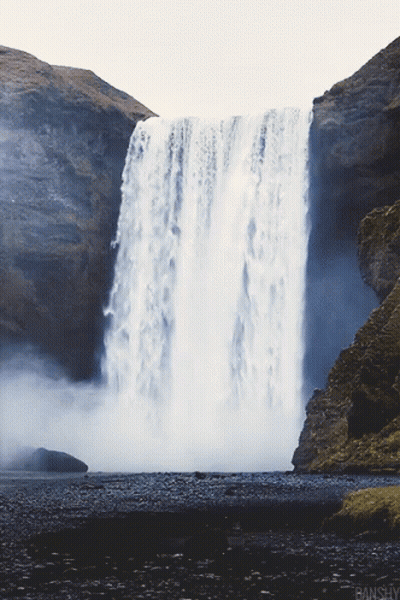 Waterfall With Bansly Text GIF