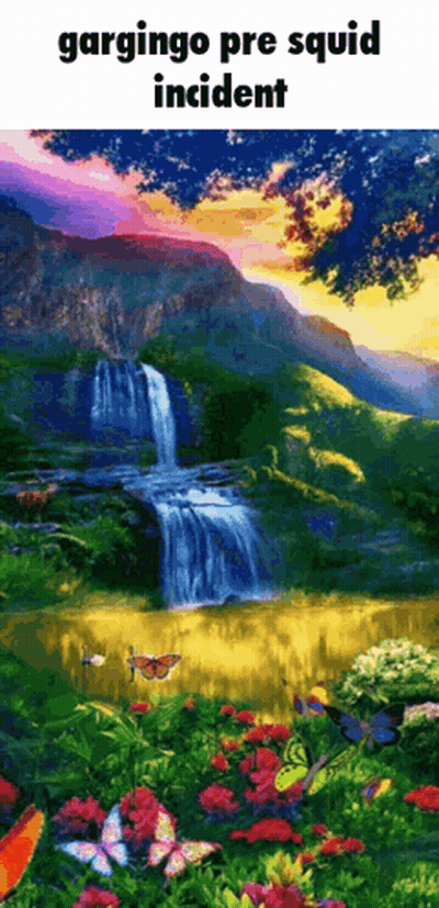 Waterfall With Gardingo Pre Squid Incident GIF