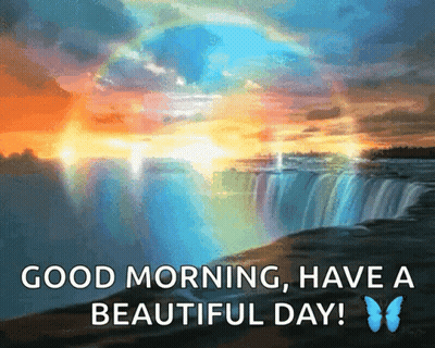 Waterfall With Good Morning Have A Beautiful Day GIF