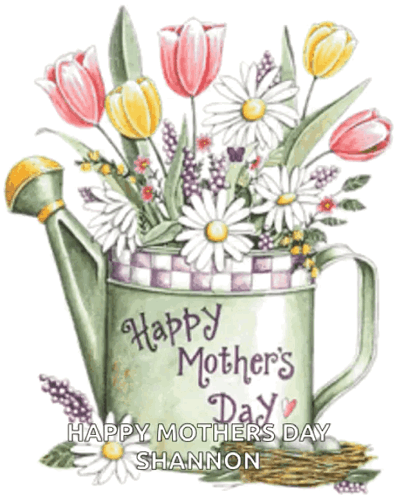 Watering Can With Flowers Happy Mothers Day GIF