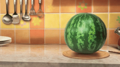 Watermelon on Cutting Board