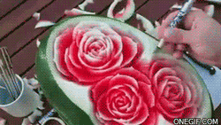 Watermelon Slice Carving GIF
