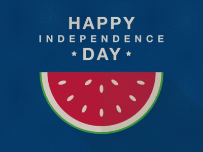 Watermelon With Happy Independence Day GIF