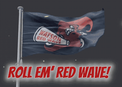 Watson Red Wave Flag Flying GIF