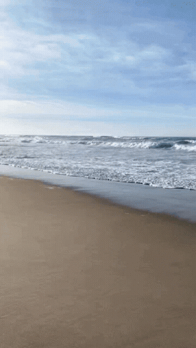 Waves Crashing On Beach Blue Sky GIF