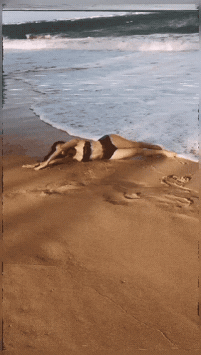 Waves Crashing On Sandy Beach GIF