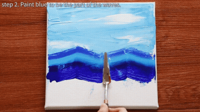 Waves Painted Blue GIF
