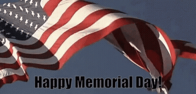 Waving American Flag Happy Memorial Day GIF