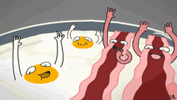 Waving Bacons And Eggs Breakfast GIF