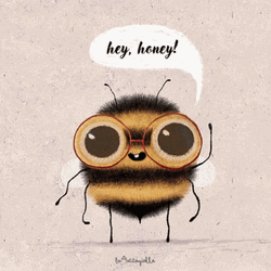 Waving Bee Hey Honey GIF