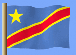 Waving Flag Democratic Republic Congo Blue