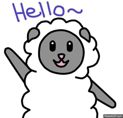 Waving Hand Cute Sheep Hello