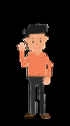 Waving Hand Man Animation GIF